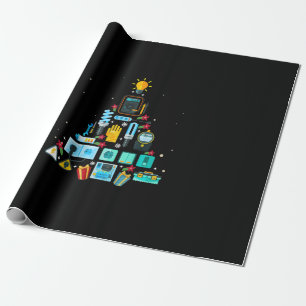 Papier Cadeau Arbre de Noël drôle d'électricien