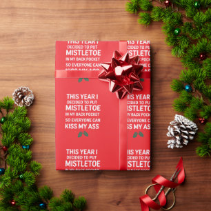 Papier Cadeau Arbre de Noël drôle Noël hilarant Noël grossier
