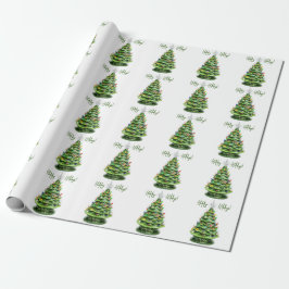 Papier Cadeau Arbre de Noël en céramique vintage