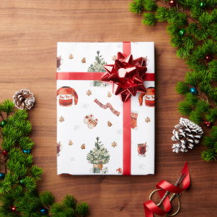 Papier Cadeau Arbre de Noël festif et pull moche