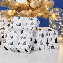Arbre de Noël minimal noir et blanc