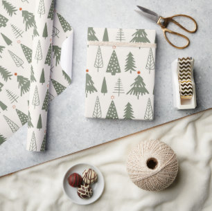 Papier Cadeau Arbre de Noël minimaliste moderne