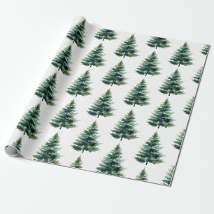 Papier Cadeau Arbre de Noël minimaliste vert Noël Fêtes