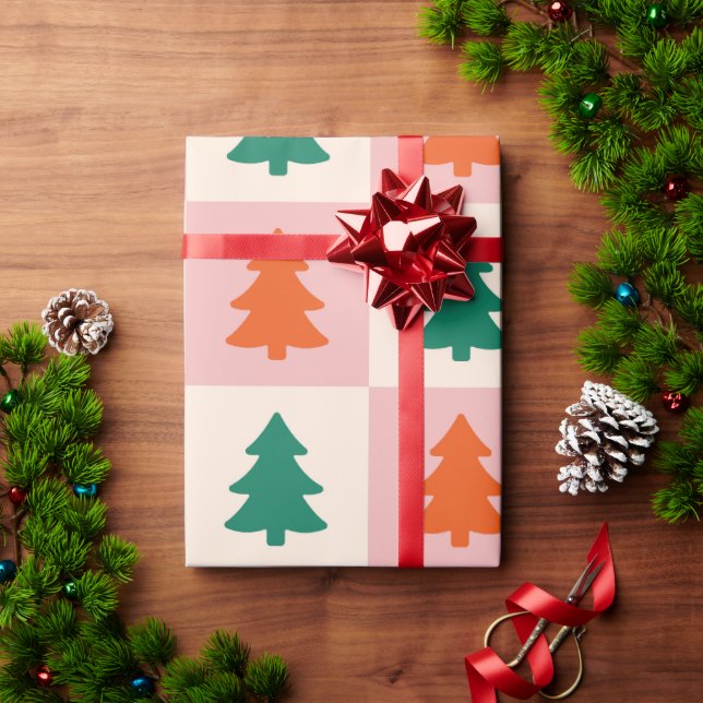 Papier Cadeau Arbre de Noël moderne (Cadeau de vacances)
