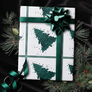 Papier Cadeau Arbre de Noël Moody   Dark Midnight Turquoise Spla