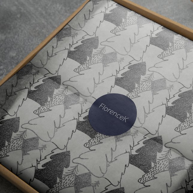 Papier Cadeau Arbre de Noël Neige blanche Parties scintillant gr (Christmas Tree White Snow Silver Gray Glitter Wood Wrapping Paper)