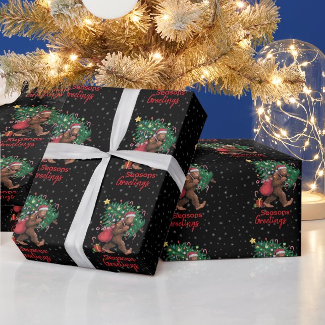 Papier Cadeau Arbre de Noël noir (Vacances)