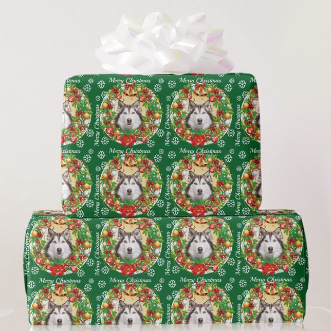 Papier Cadeau Arbre de Noël Ornement Chien Animal Modèle photo C (Créateur téléchargé)