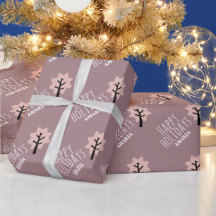 Papier Cadeau Arbre de Noël personnalisé avec biscuits de Noël