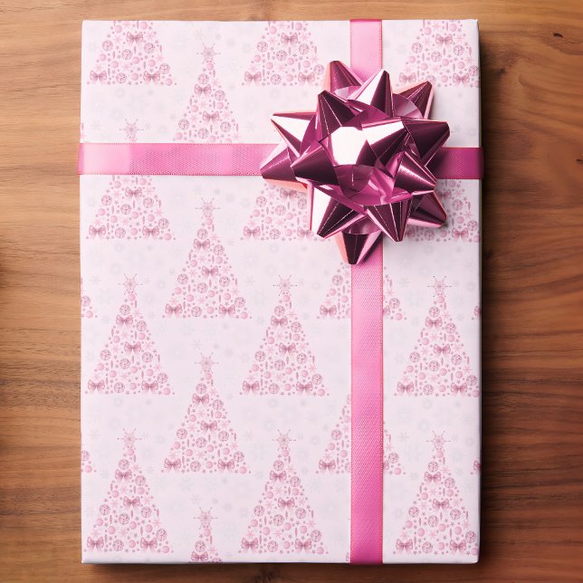 Papier Cadeau Arbre de Noël rose (Créateur téléchargé)