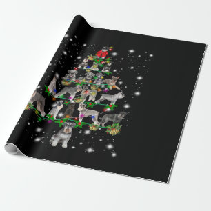 Papier Cadeau Arbre De Noël Schnauzer Couvert De Flamme De Flam
