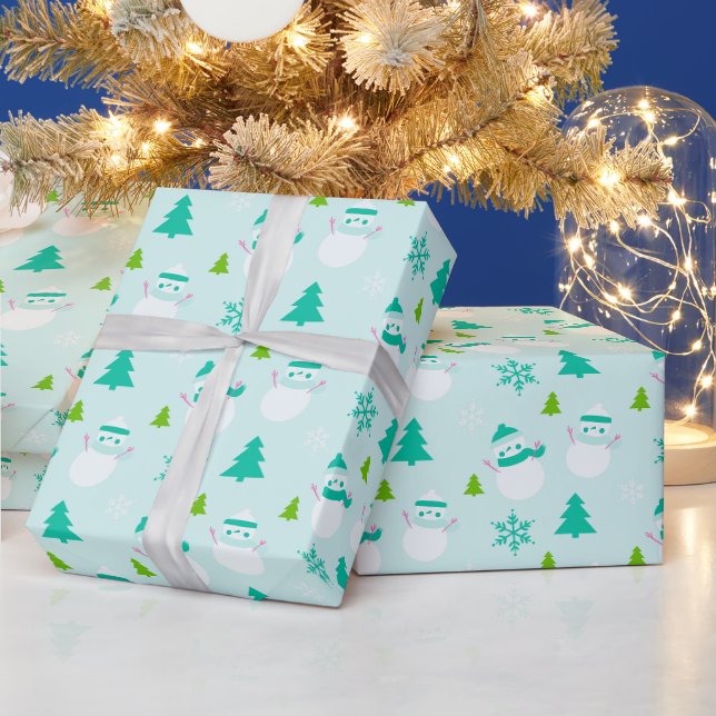 Papier Cadeau Arbre de Noël Snowflics Moderne Noël (Vacances)