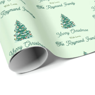 Papier Cadeau Arbre de Noël vert