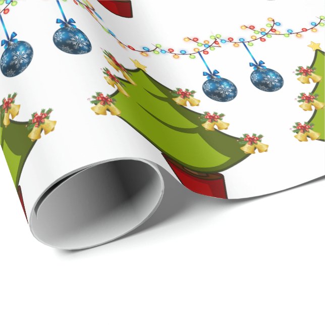 Papier Cadeau Arbre de papier d'emballage de Noël (Coin rond)