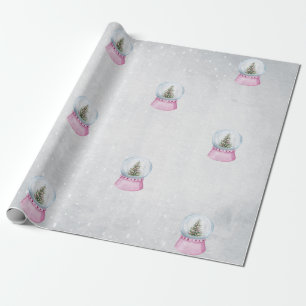 Papier Cadeau Arbre de pin aquarelle,Globe