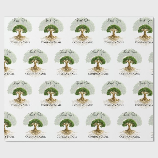 Papier Cadeau Arbre de vie Logo commercial Matériel promotionnel (Plat)