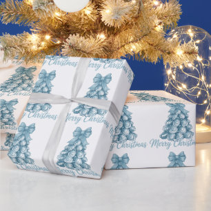 Papier Cadeau Arbre Huître Nœud Prépa Noël Coquette