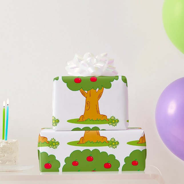 Papier Cadeau Arbre rouge (Créateur téléchargé)