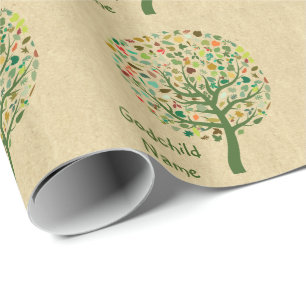 Papier Cadeau Arbre Rustique de la vie Ado Godgirl Personnalisé