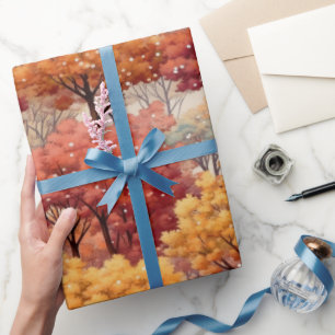 Papier Cadeau Arbres colorés d'automne