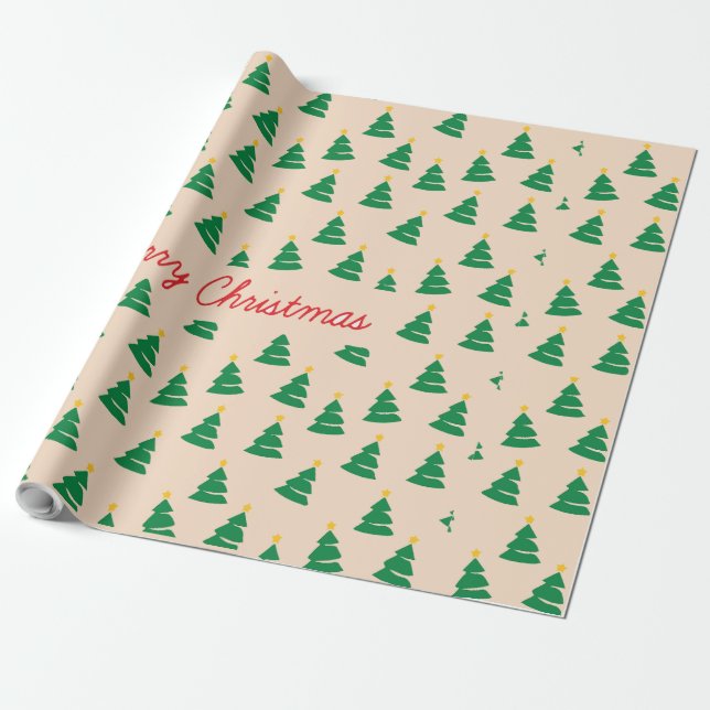Papier Cadeau Arbres de Noël (Déroulé)