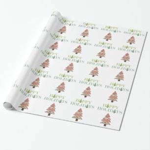 Papier Cadeau Arbres de Noël