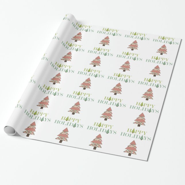 Papier Cadeau Arbres de Noël (Déroulé)