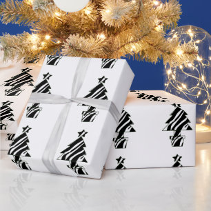 Papier Cadeau Arbres de Noël en Zèbre Papier à envelopper