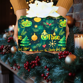 Papier Cadeau Arbres de Noël et ornements personnalisés