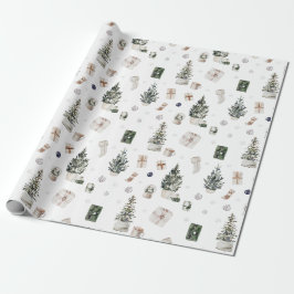 Papier Cadeau Arbres de Noël et présentations