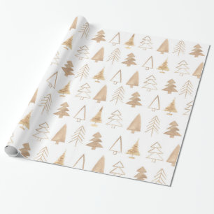 Papier Cadeau Arbres de Noël simples et modernes