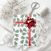 Arbres de Noël verts Cadeaux Papier à envelopper