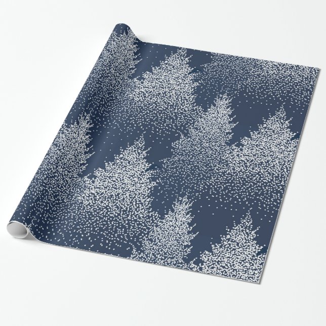 Papier Cadeau Arbres d'hiver (Déroulé)