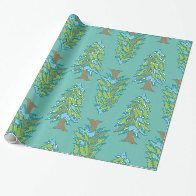 Papier Cadeau Arbres d'hiver (Déroulé)