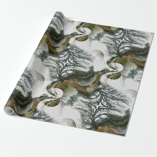 Papier Cadeau Arbres en hiver...... (Déroulé)