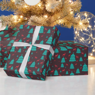 Papier Cadeau Arbres et cerfs