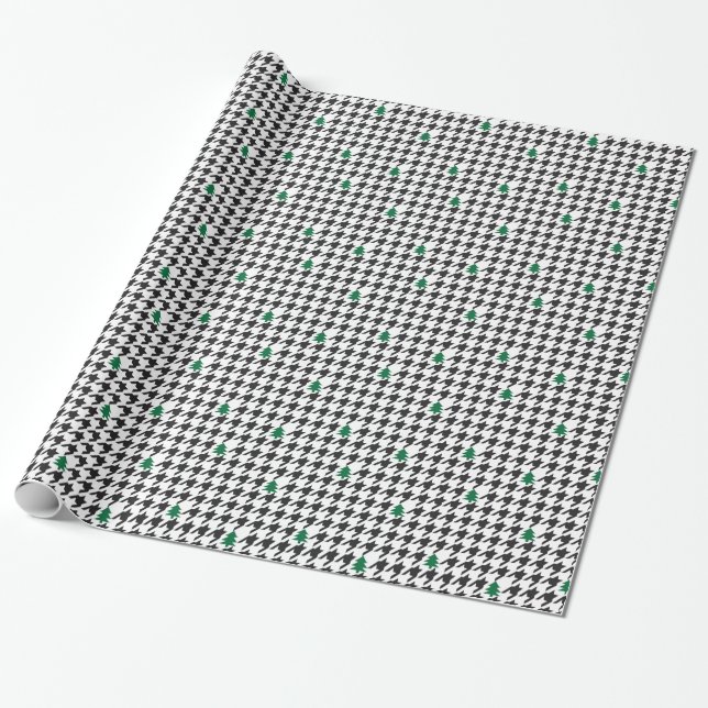 Papier Cadeau Arbres et pied-de-poule (Déroulé)