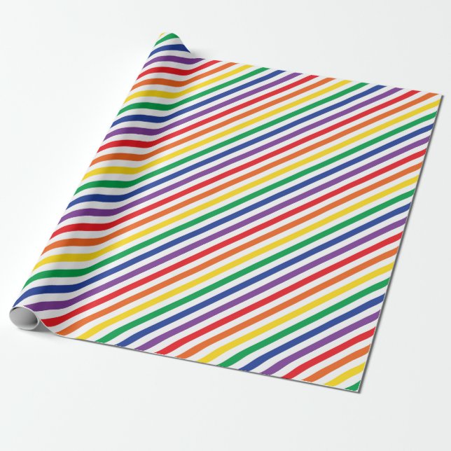 Papier Cadeau Arc arc-en-ciel rayé (Déroulé)