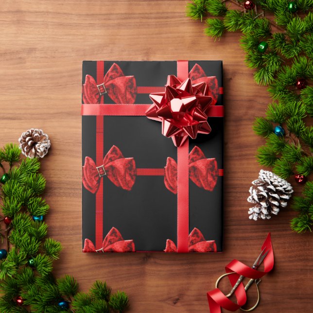 Papier Cadeau Arc cadeau de Noël traditionnel (Cadeau de vacances)