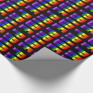 Papier Cadeau Arc en arc-en-ciel - Art sur couleur noire personn