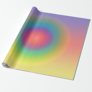 Papier Cadeau Arc-en-ciel coloré Espace cercle concentré