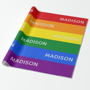 Papier Cadeau Arc-en-ciel - Drapeau personnalisé - papier d'emba
