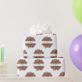 Papier Cadeau Arc en ciel et emballage personnalisé empreinte de