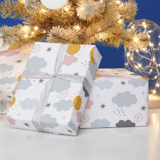 Papier Cadeau arc-en-ciel et nuages et soleil