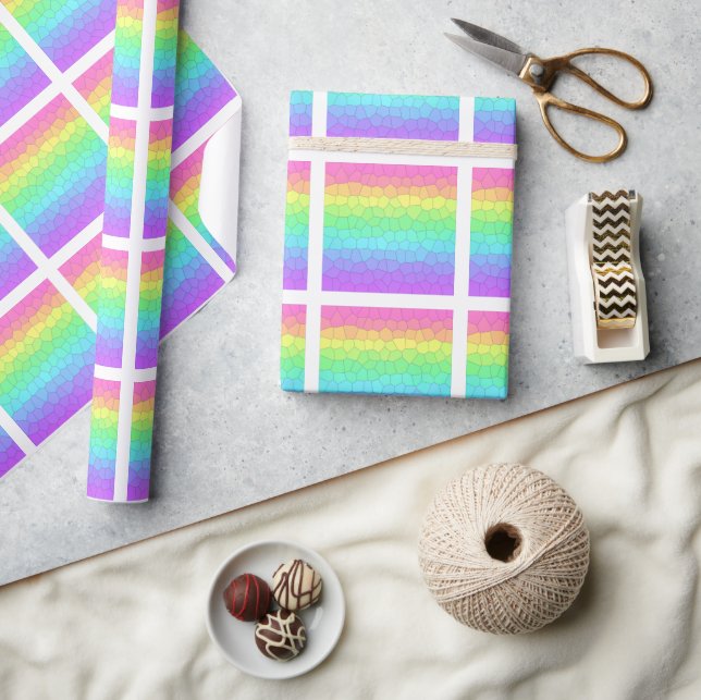 Papier Cadeau Arc-en-ciel géométrique (Artisanat)