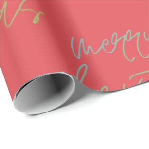 Papier Cadeau Arc en ciel Joyeux Noël Belle Cerise Rouge