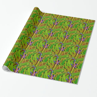 Papier Cadeau Arc en ciel libellule et fleur