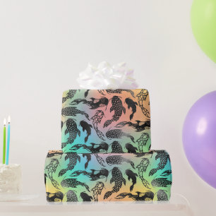 Papier Cadeau Arc-en-ciel lumineux Koi poisson mignonne animaux