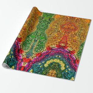 Papier Cadeau Arc-en-ciel Mardi Gras Papier d'enveloppement