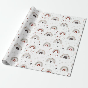 Papier Cadeau Arc-en-ciel mignon, étoiles et papier enveloppant 